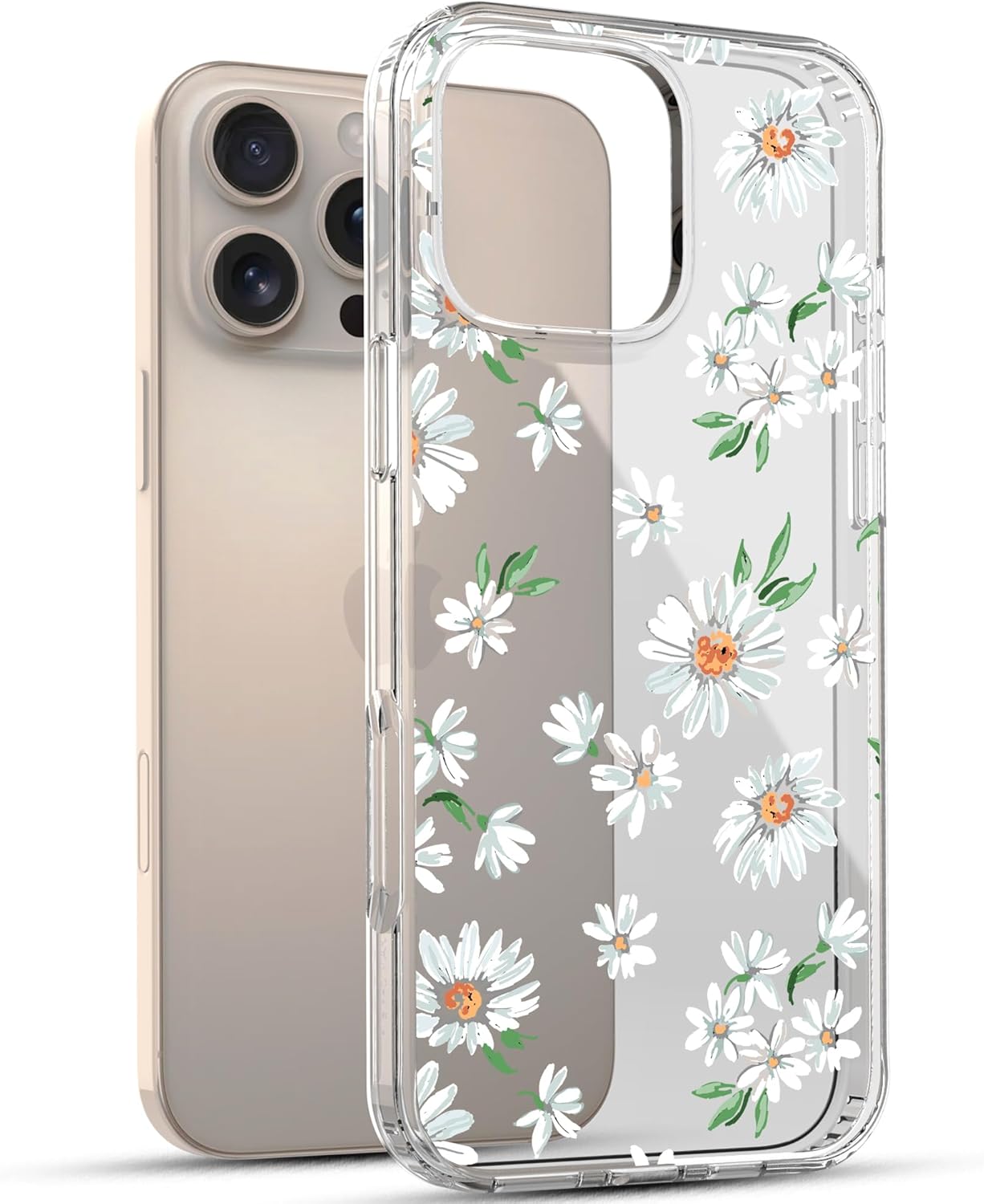 iPhone 16 Pro Case, Anti-Scratch Clear Case - Daisy