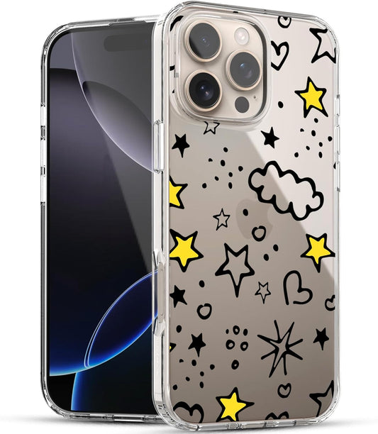 iPhone 16 Pro Case, Anti-Scratch Clear Case - Cute Starts