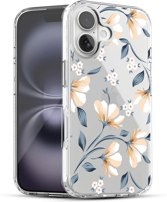 iPhone 16 Case, Anti-Scratch Clear Case - Lily Flower