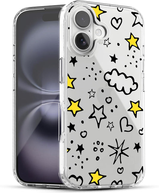 iPhone 16 Case, Anti-Scratch Clear Case - Cute Starts