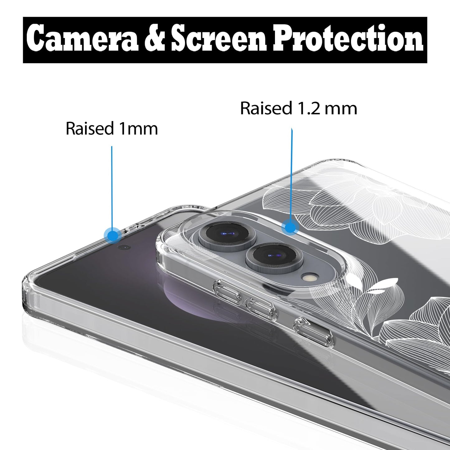 Samsung Galaxy S25 Edge Case, Anti-Scratch Clear Case with Design - White  Lace Chrysanthemum