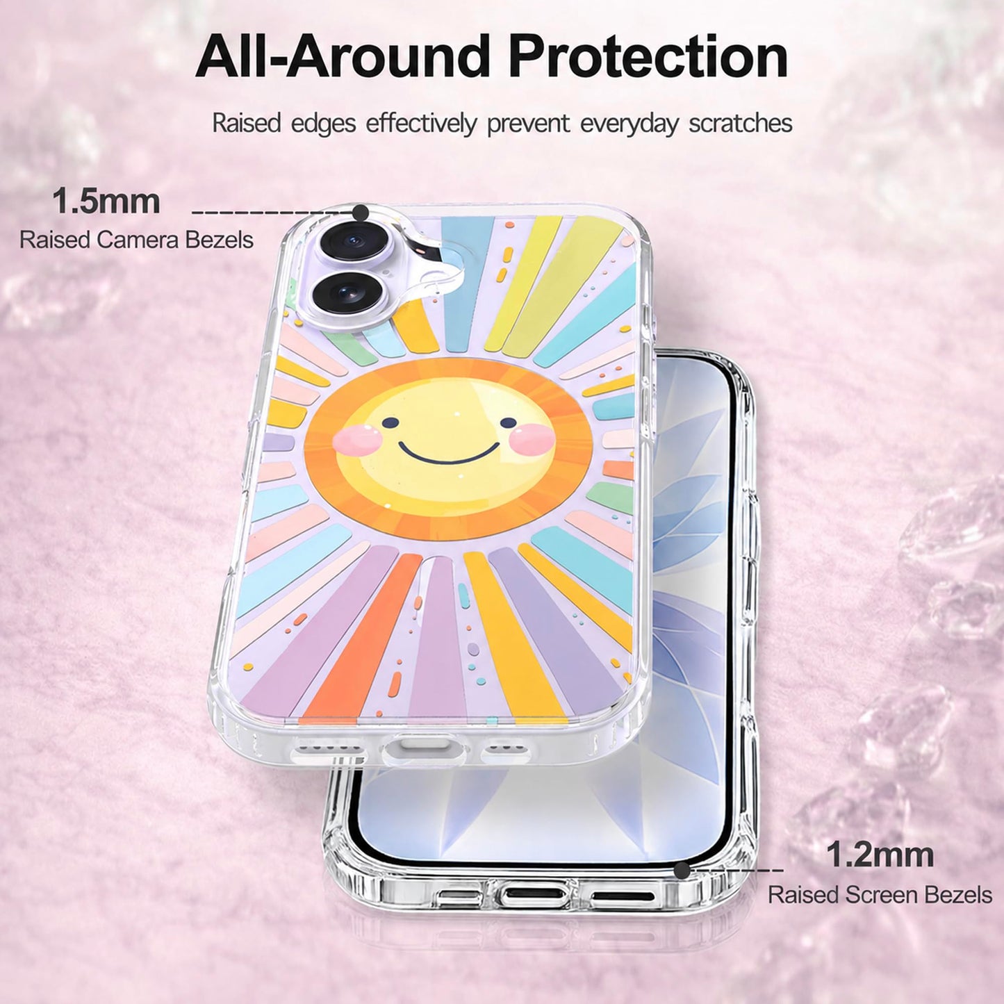 iPhone 17 Case, Anti-Scratch Clear Case - Rainbow Sun