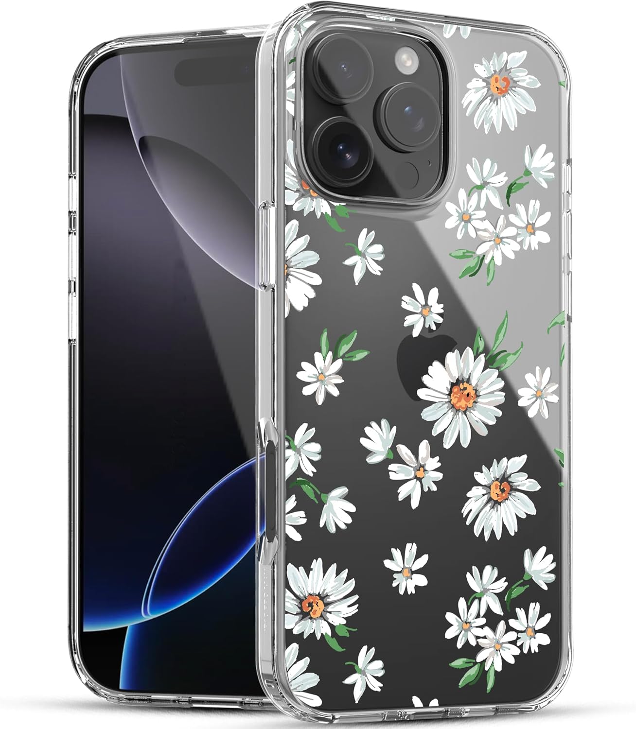 iPhone 16 Pro Case, Anti-Scratch Clear Case - Daisy