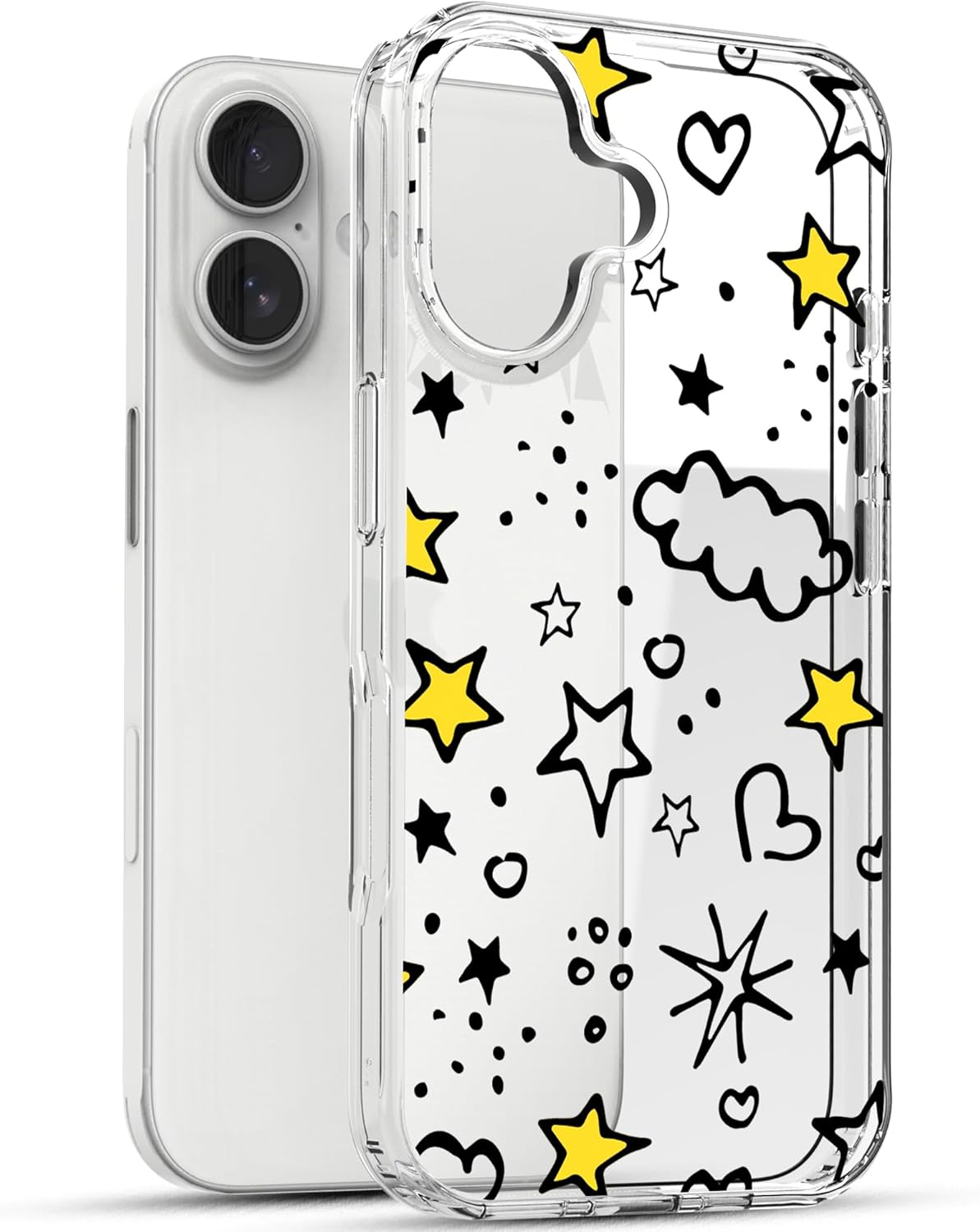 iPhone 16 Case, Anti-Scratch Clear Case - Cute Starts