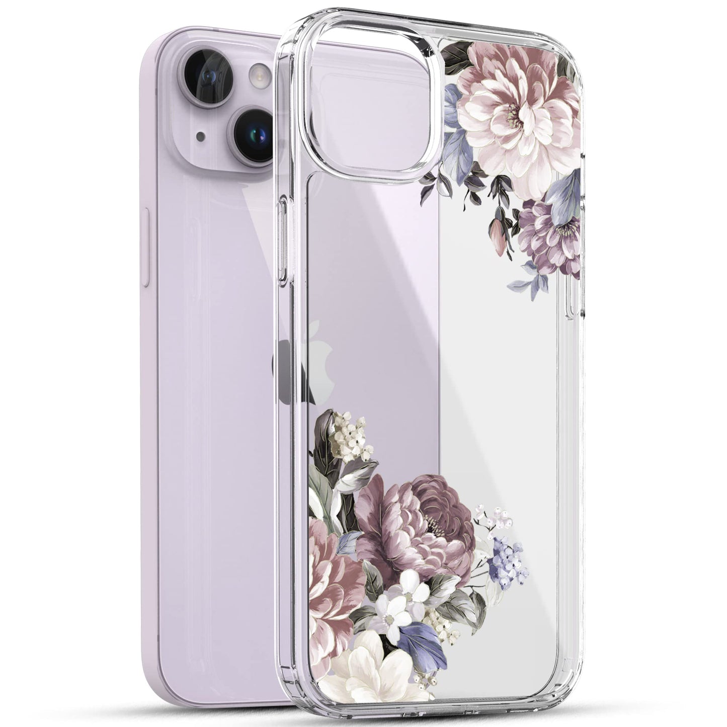 iPhone 14 Plus Case, Anti-Scratch Clear Case - Abundant Blossom