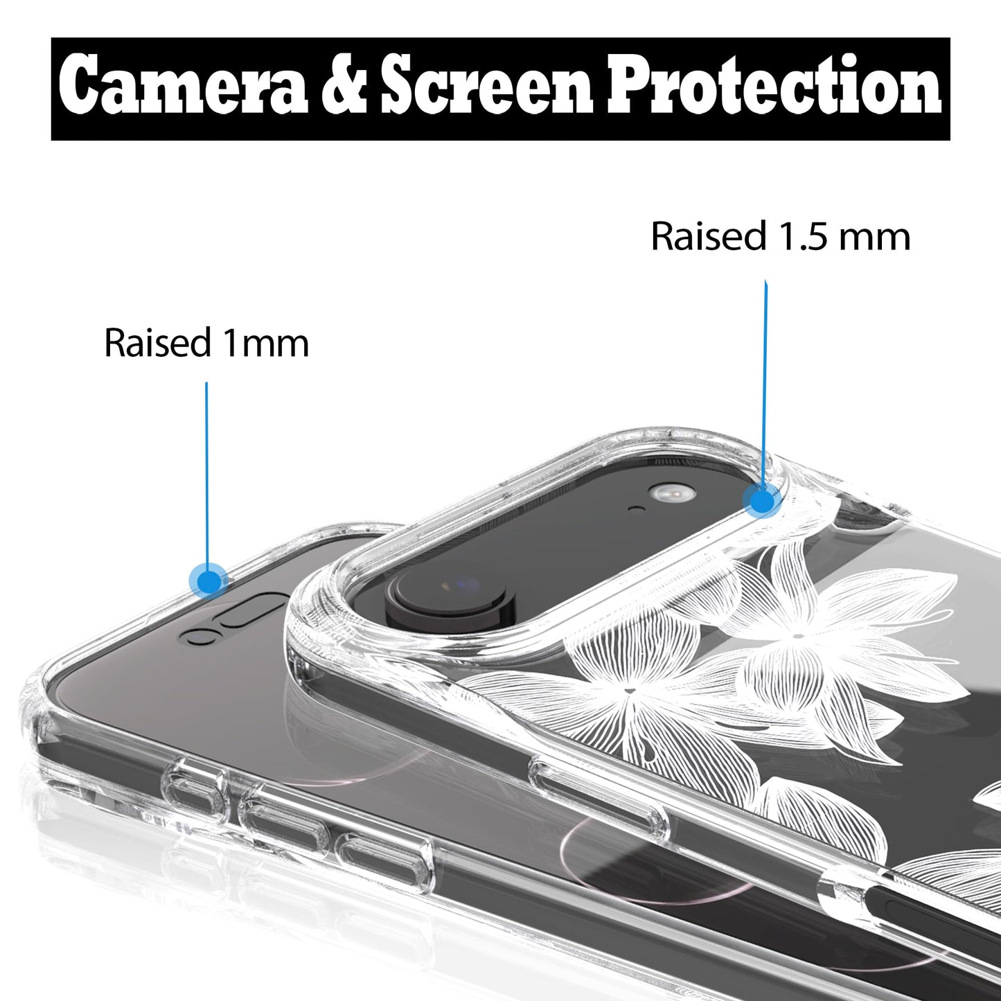 iPhone Air Case, Anti-Scratch Clear Case - White Flowers