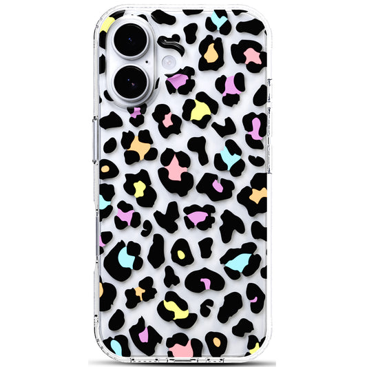 iPhone 16 Plus Case, Anti-Scratch Clear Case - Colorful Leopard