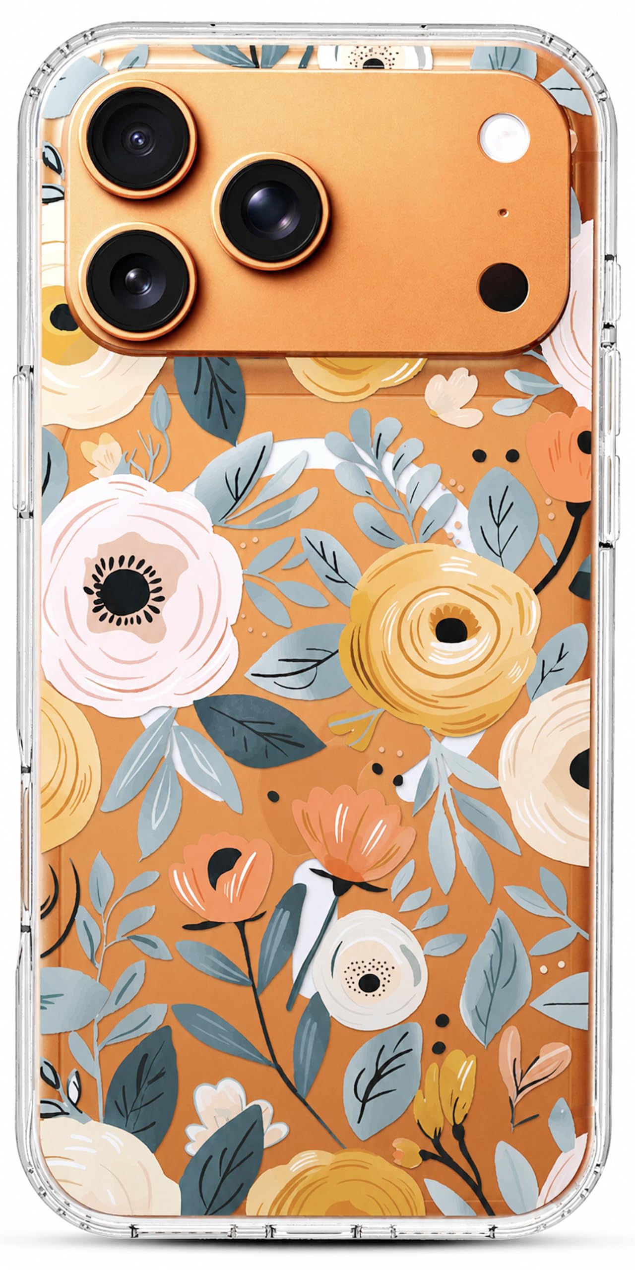 iPhone 17 Pro Max Case, Anti-Scratch Clear Case - Flower Blossom