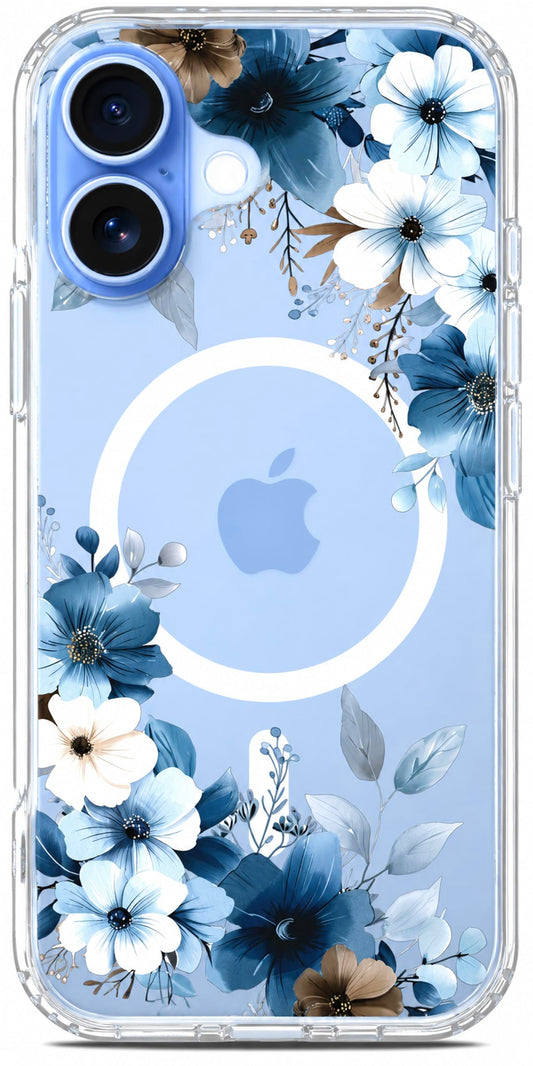 iPhone 17 Case, Anti-Scratch Clear Case - Blue Flower