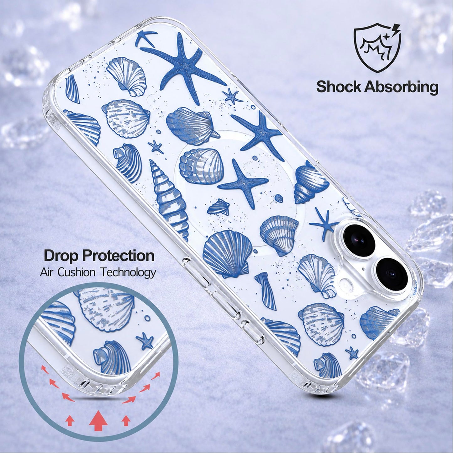 iPhone 17 Case, Anti-Scratch Clear Case - Cute Ocean Beach
