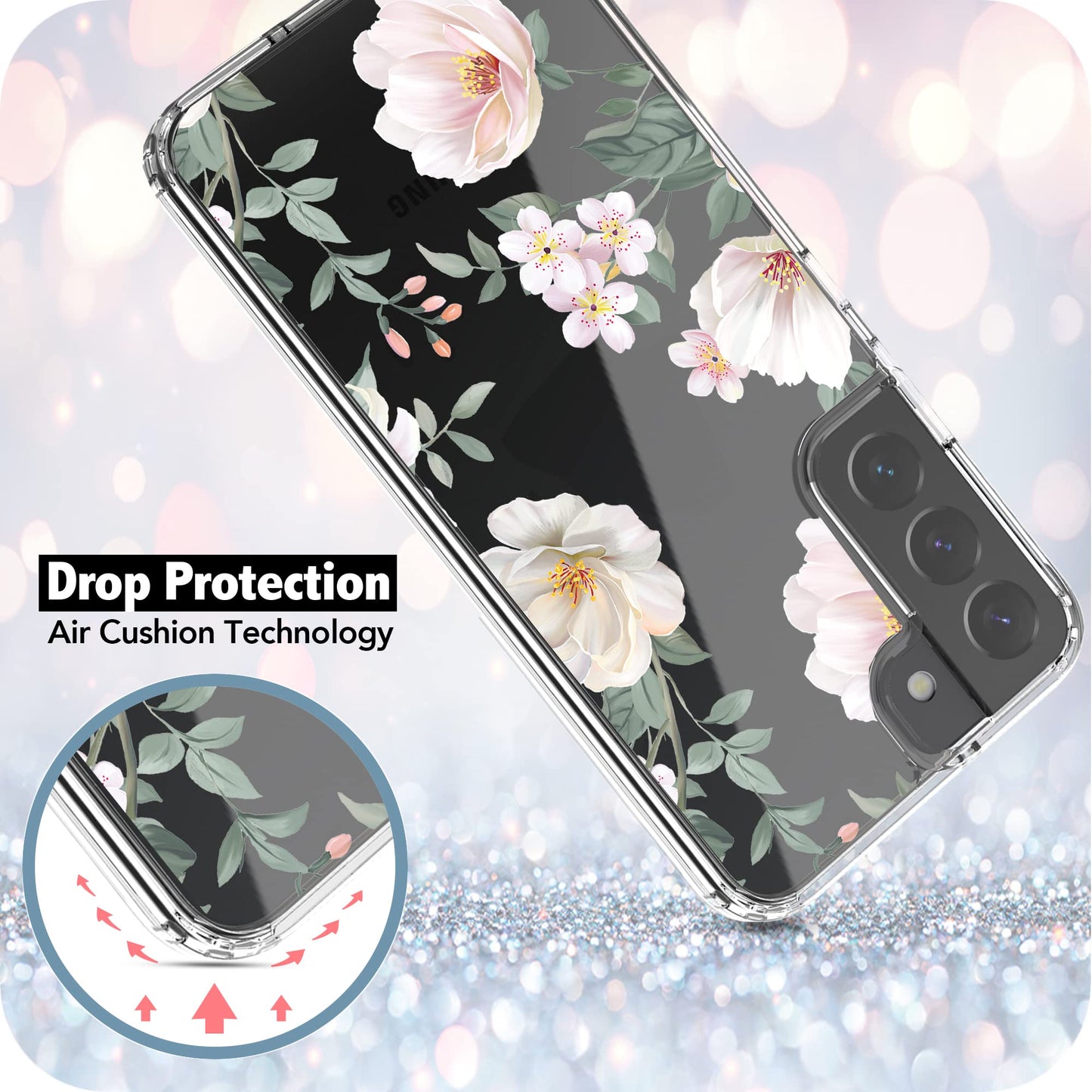 Samsung Galaxy S22 Plus (5G) Case, Anti-Scratch Clear Case - Magnolia Flower