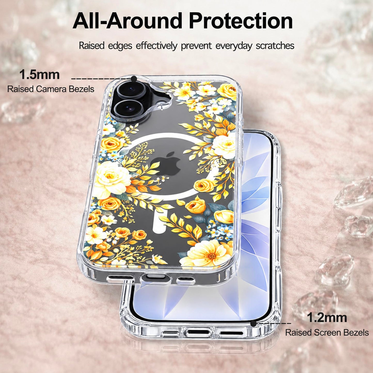 iPhone 17 Case, Anti-Scratch Clear Case - Rose Blossom
