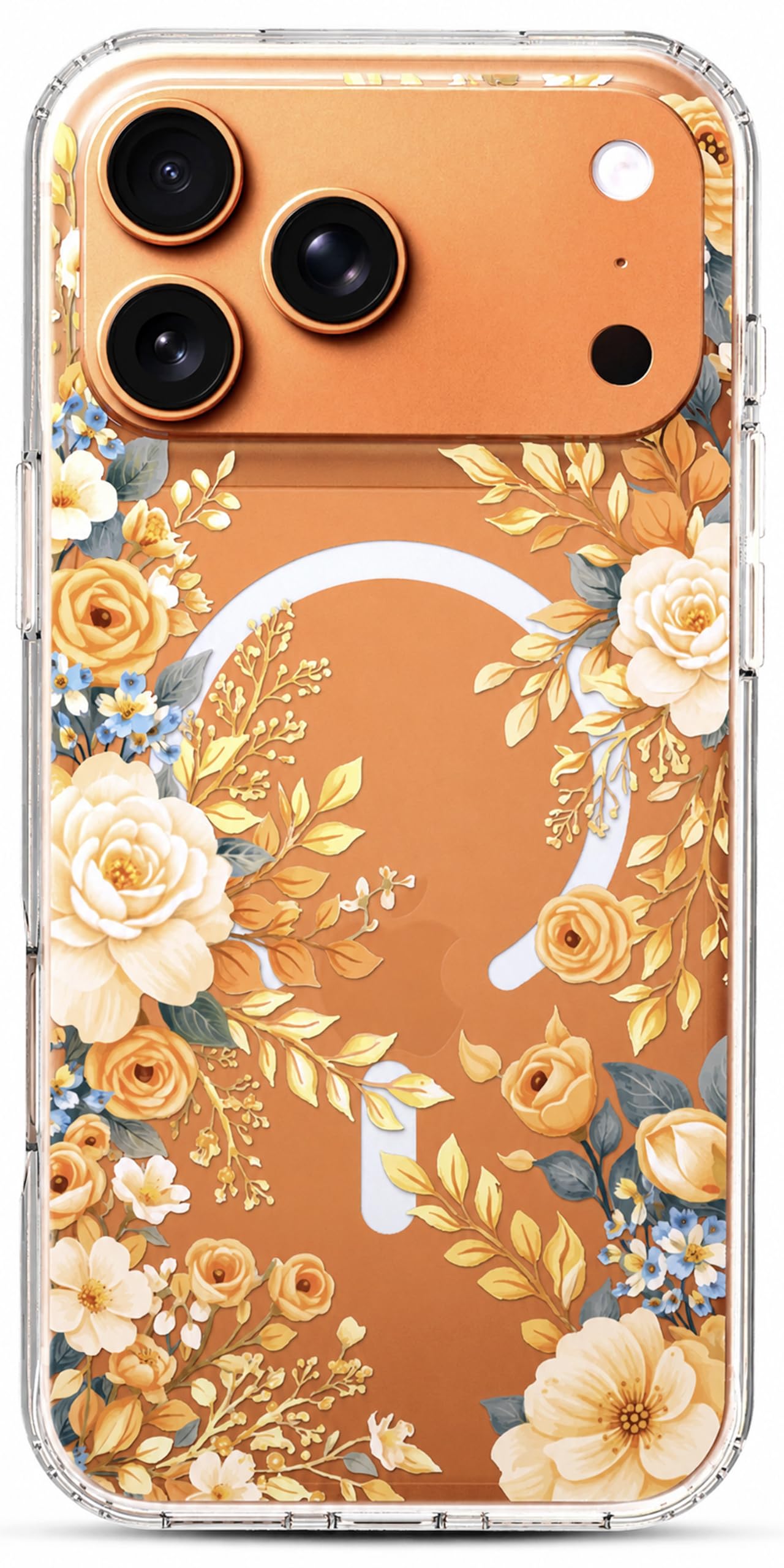 iPhone 17 Pro Max Case, Anti-Scratch Clear Case - Rose Blossom