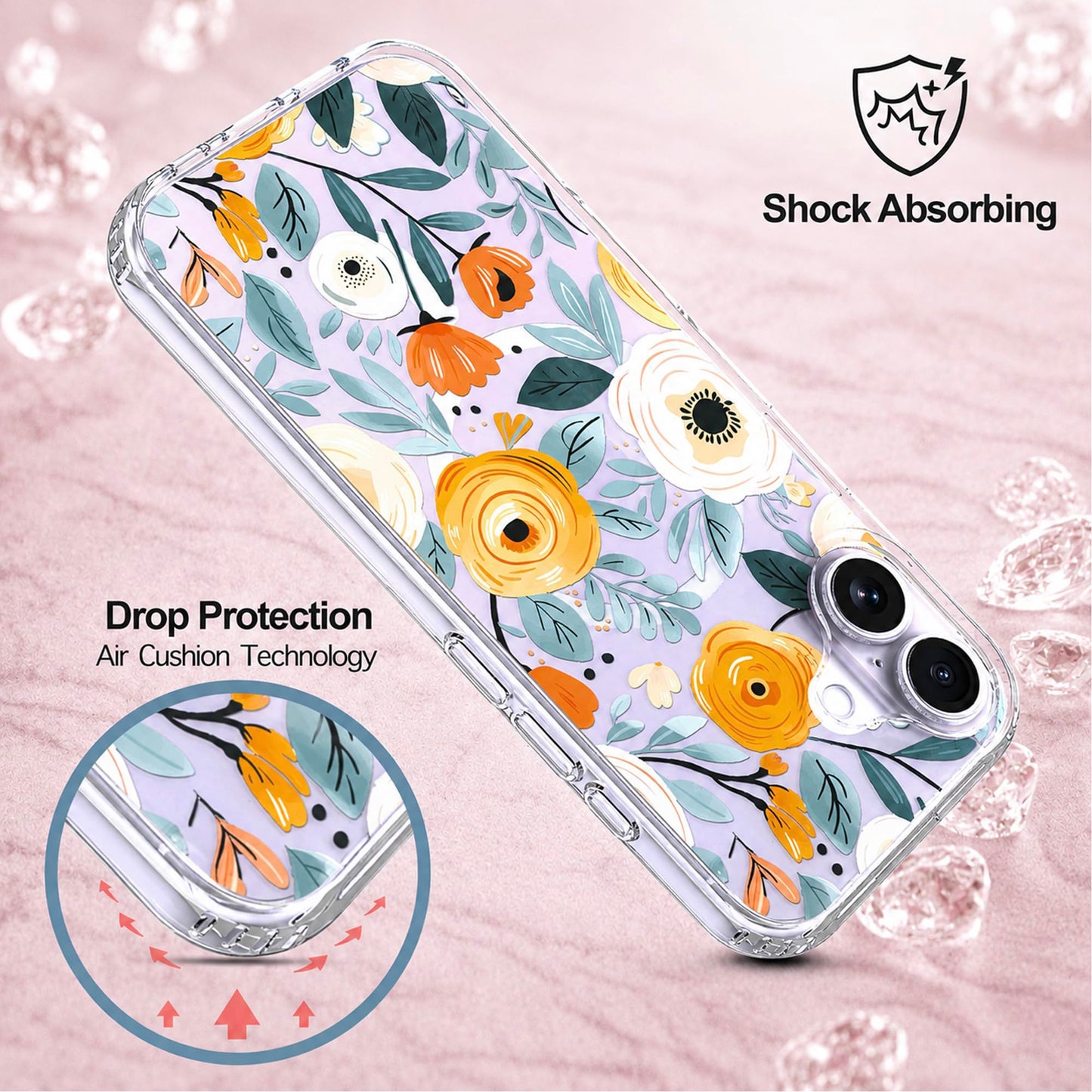 iPhone 17 Case, Anti-Scratch Clear Case - Flower Blossom
