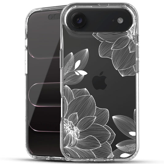 iPhone Air Case, Anti-Scratch Clear Case - White Lace Chrysanthemum