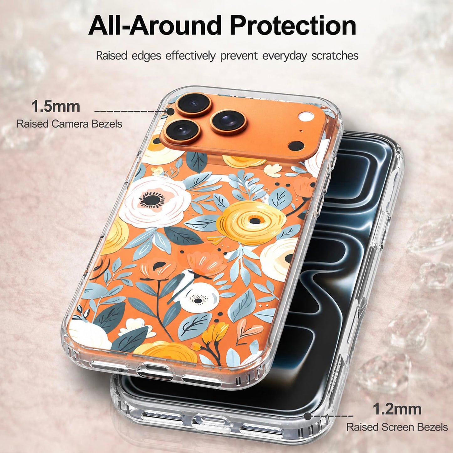 iPhone 17 Pro Max Case, Anti-Scratch Clear Case - Flower Blossom