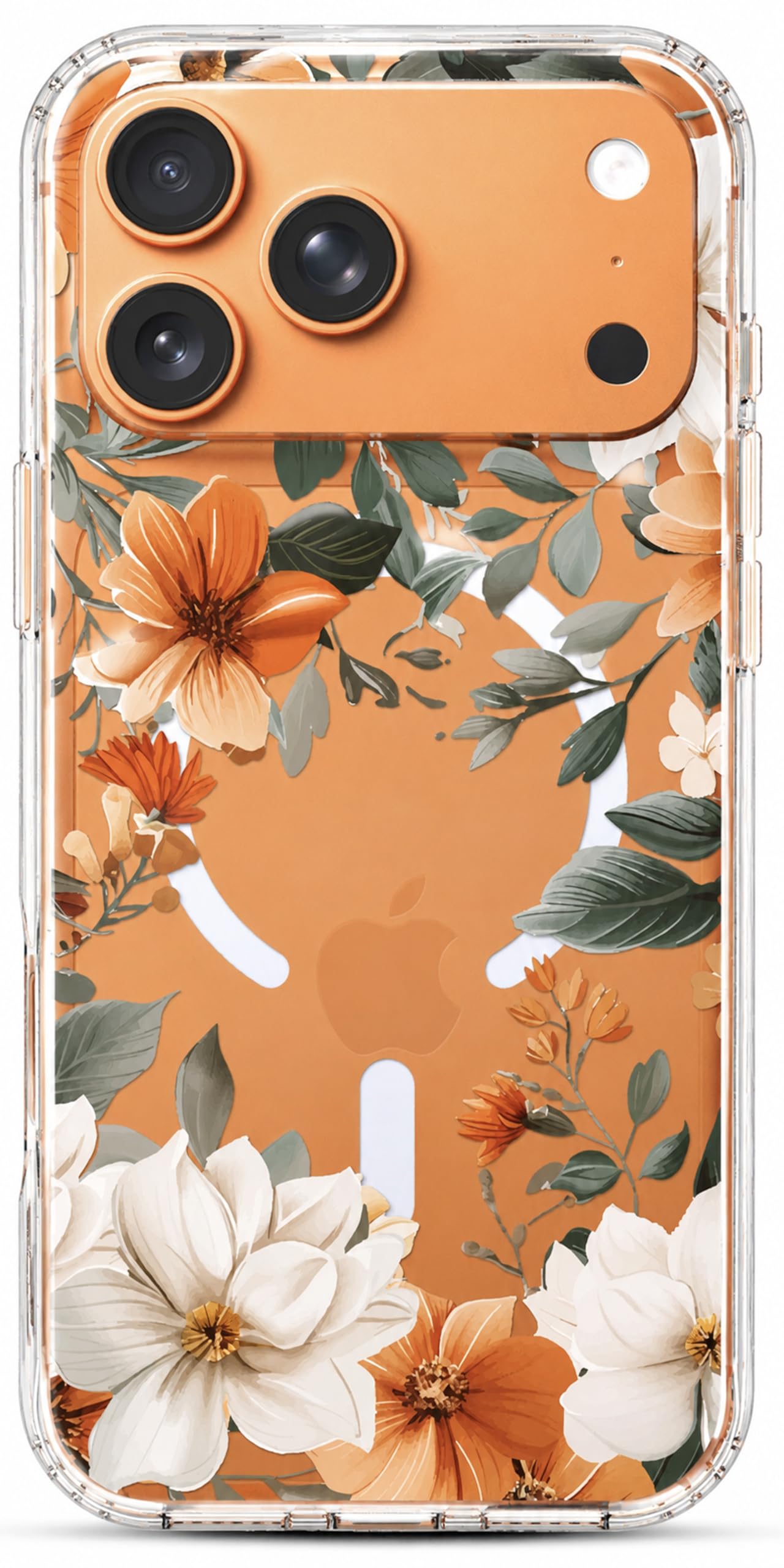 iPhone 17 Pro Max Case, Anti-Scratch Clear Case - Orange Flower