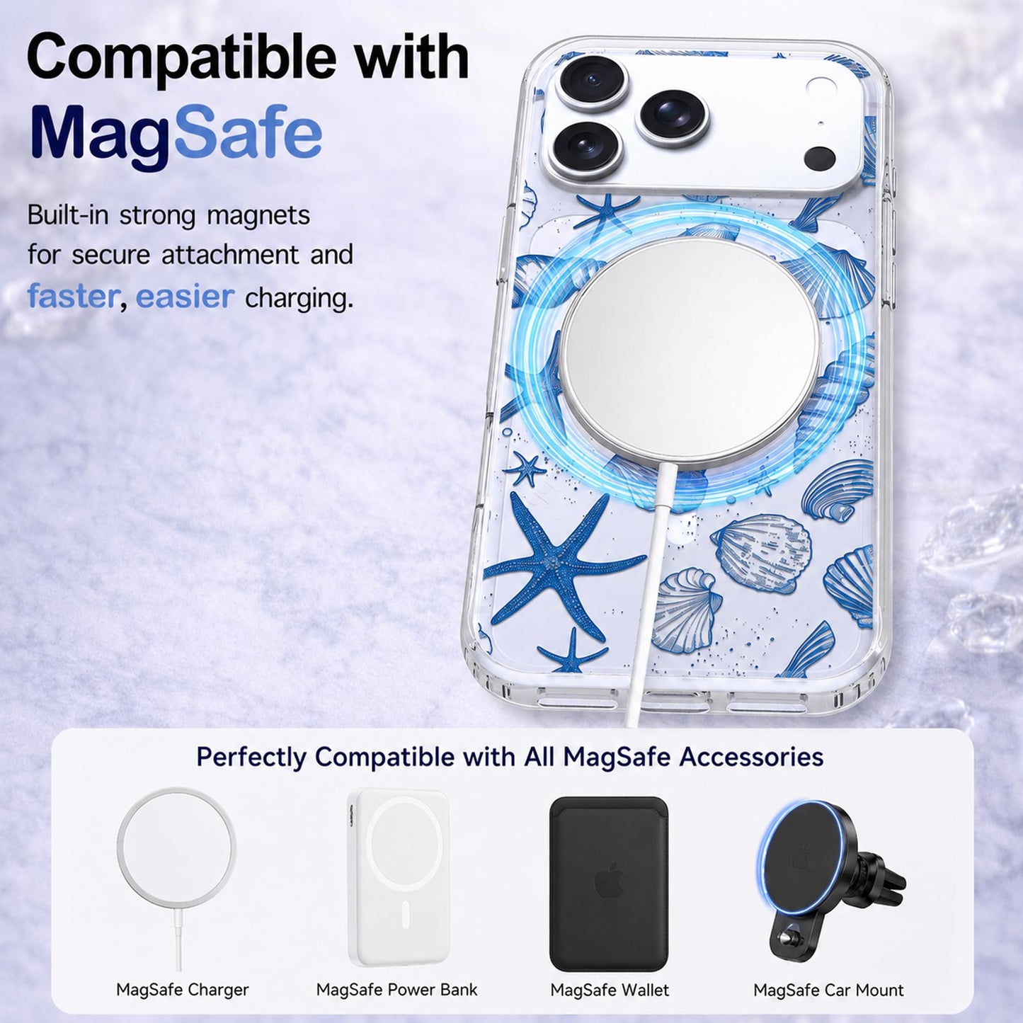 iPhone 17 Pro Max Case, Anti-Scratch Clear Case - Cute Ocean Beach