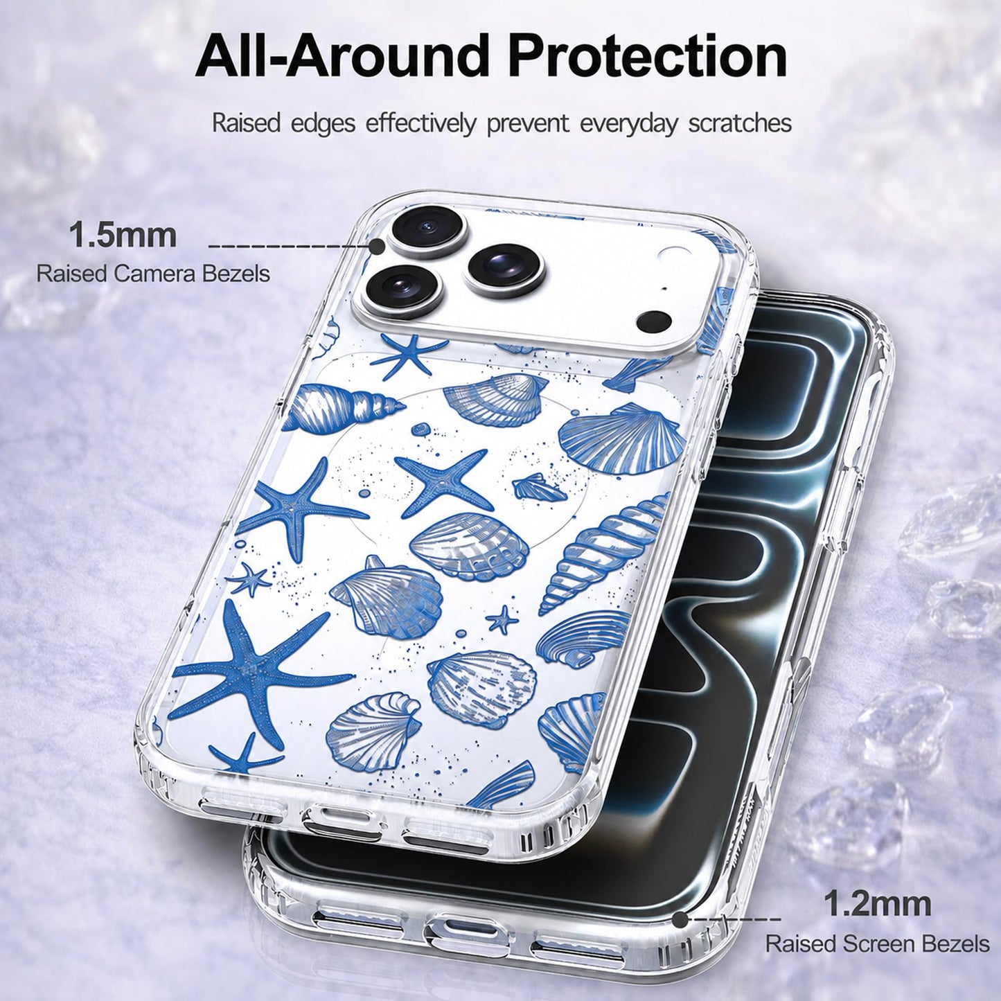 iPhone 17 Pro Max Case, Anti-Scratch Clear Case - Cute Ocean Beach