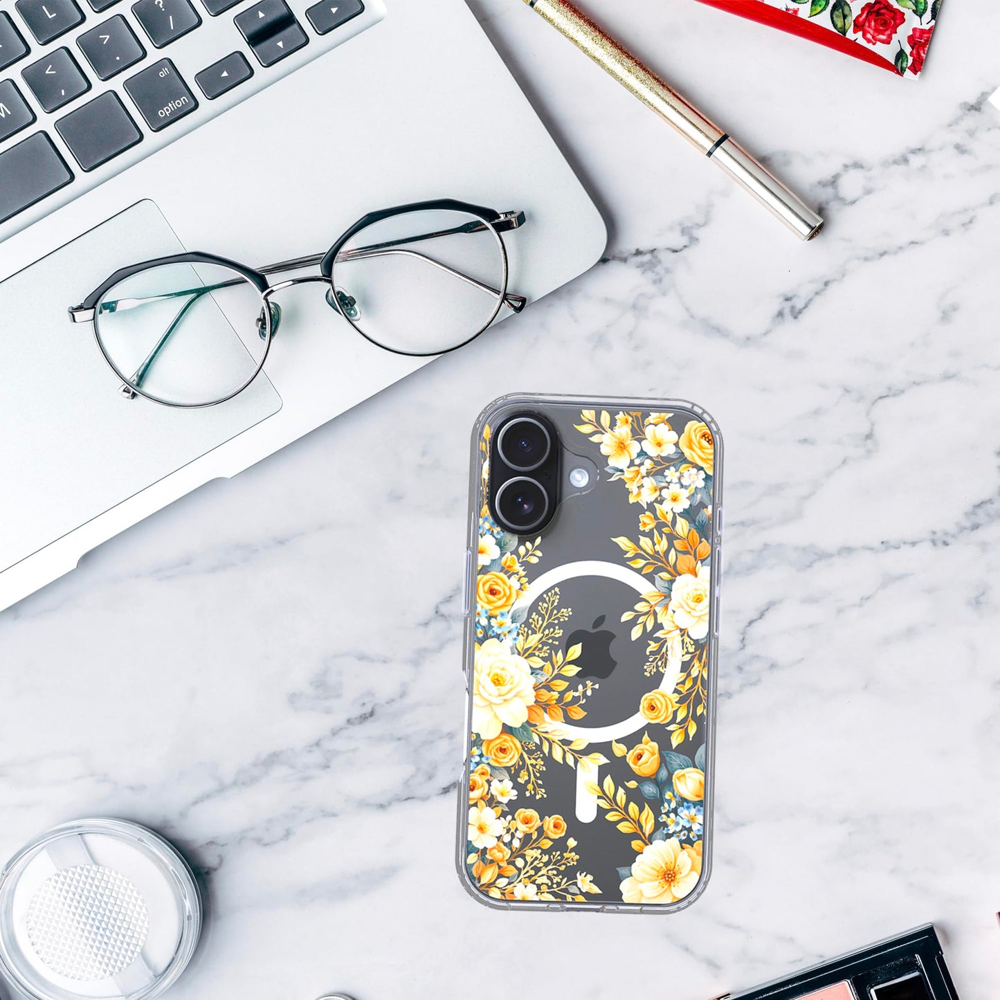 iPhone 17 Case, Anti-Scratch Clear Case - Rose Blossom