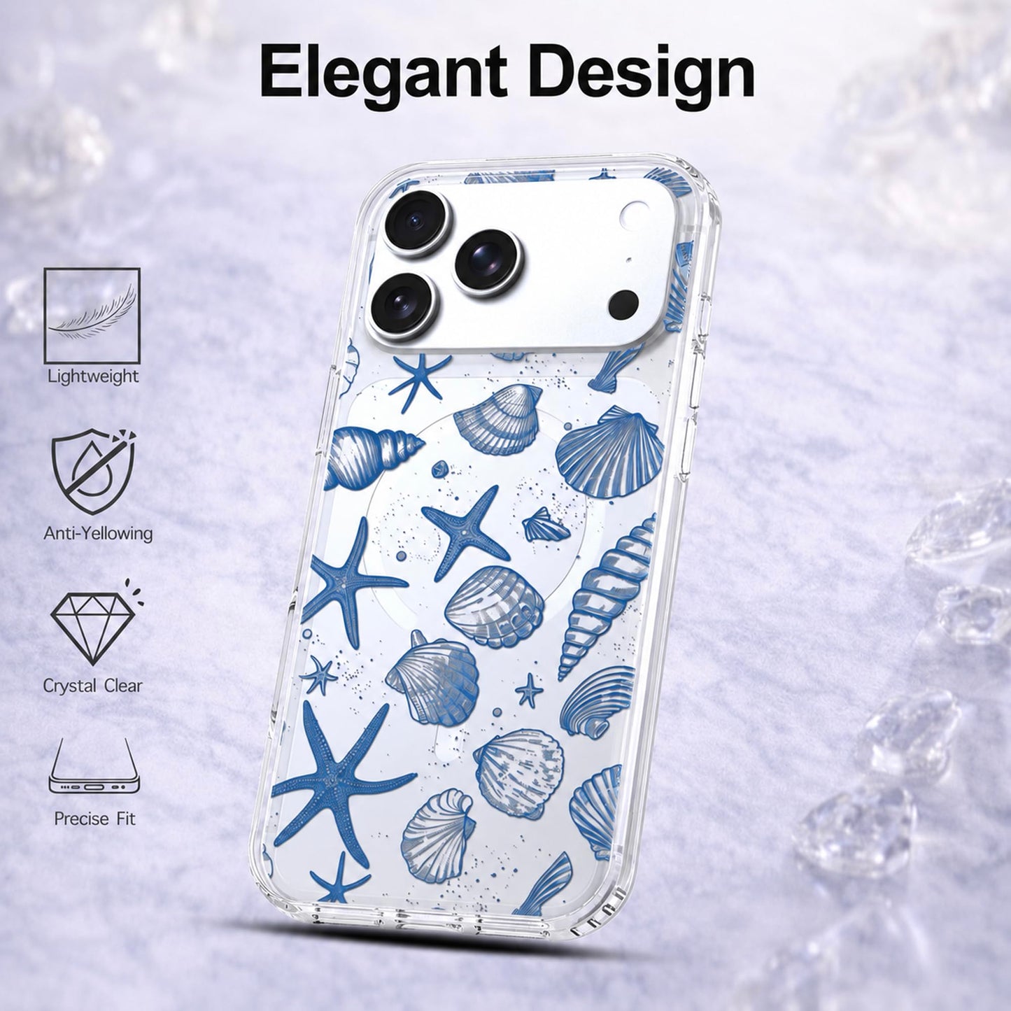 iPhone 17 Pro Max Case, Anti-Scratch Clear Case - Cute Ocean Beach