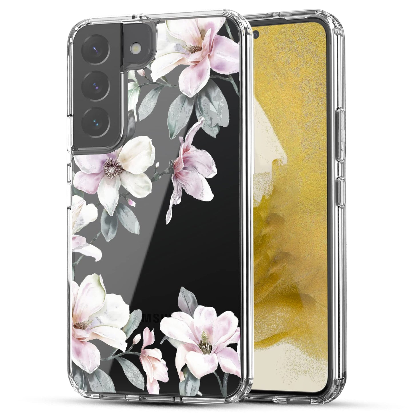 Samsung Galaxy S22 Plus (5G) Case, Anti-Scratch Clear Case - Pink Magnolia Flower