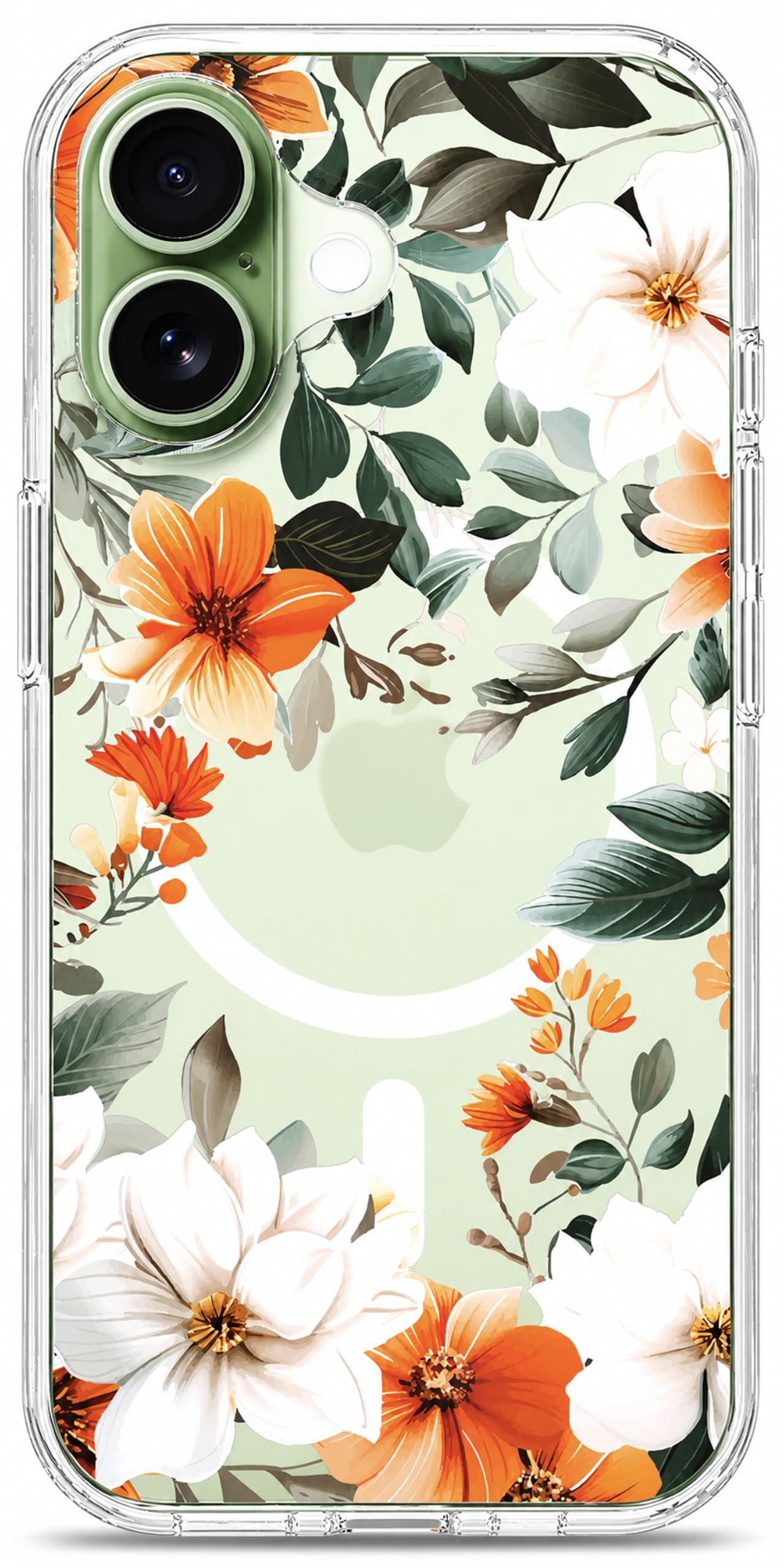 iPhone 17 Case, Anti-Scratch Clear Case - Orange Flower