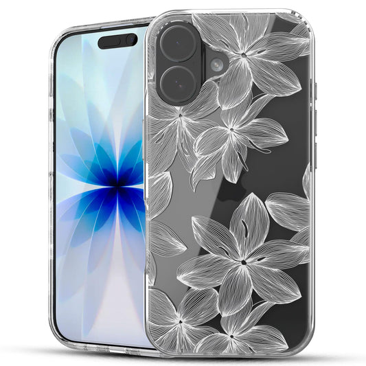 iPhone 17 Case, Anti-Scratch Clear Case - White Flower