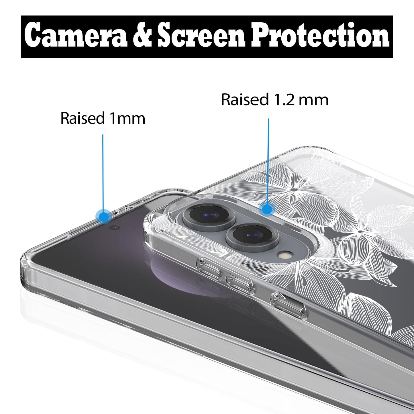 Samsung Galaxy S25 Edge Case, Anti-Scratch Clear Case with Design - White Flower