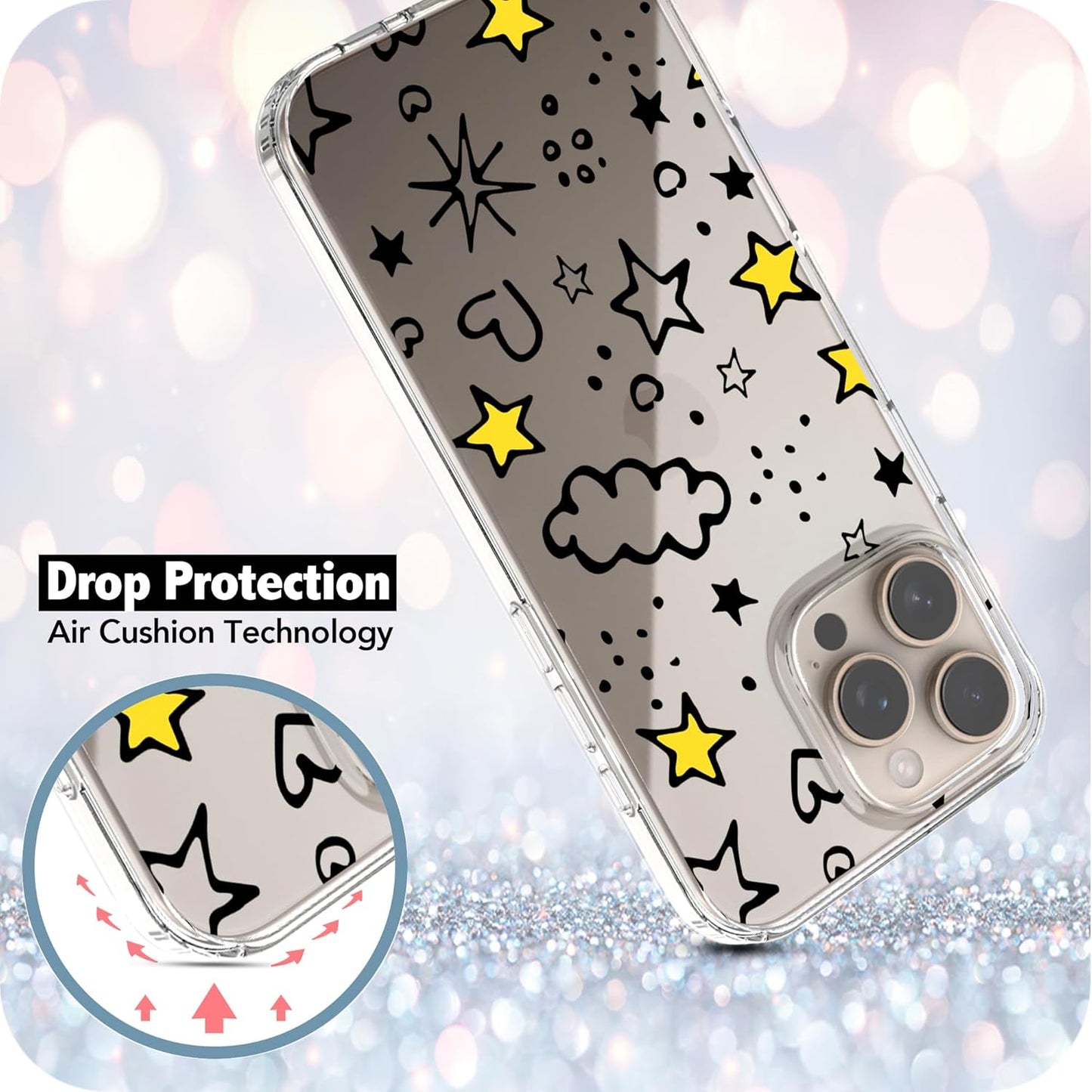 iPhone 16 Pro Max Case, Anti-Scratch Clear Case - Cute Starts