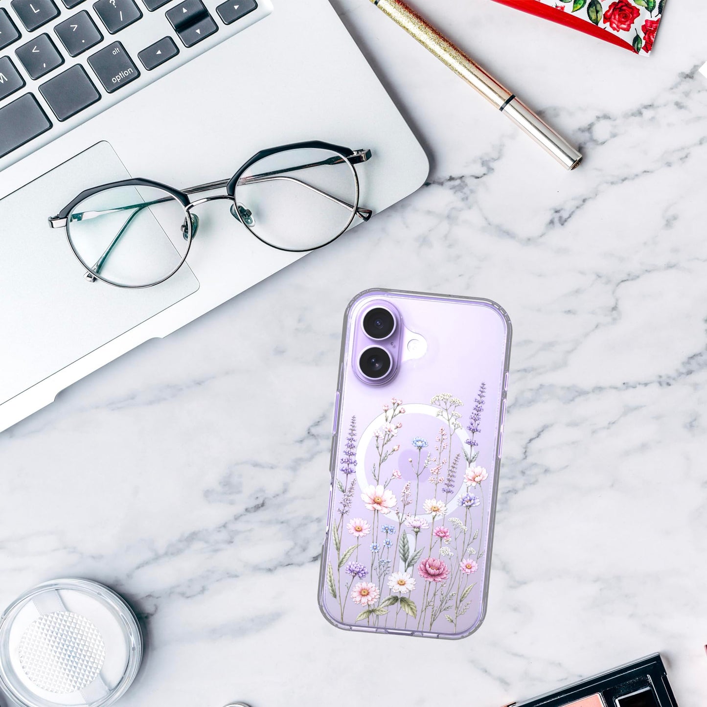 iPhone 17 Case, Anti-Scratch Clear Case - Wildflower Botanical