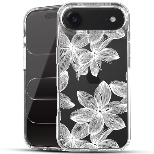 iPhone Air Case, Anti-Scratch Clear Case - White Flowers
