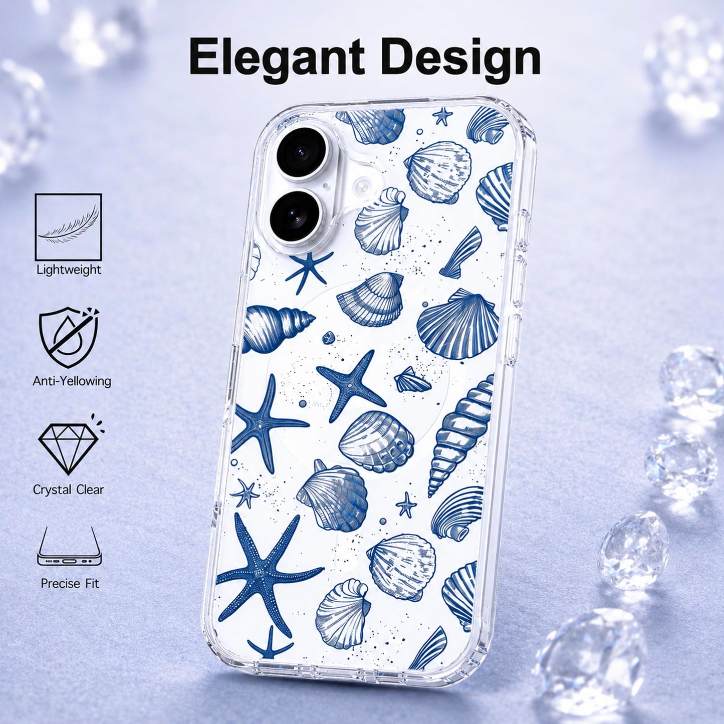 iPhone 17 Case, Anti-Scratch Clear Case - Cute Ocean Beach
