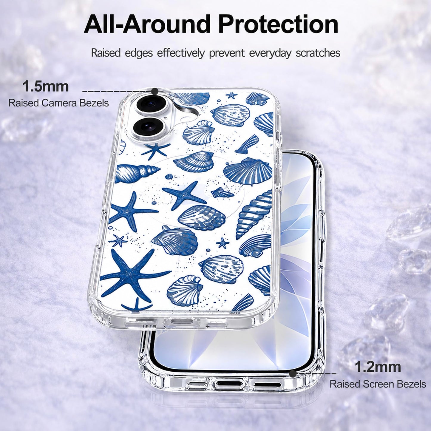 iPhone 17 Case, Anti-Scratch Clear Case - Cute Ocean Beach