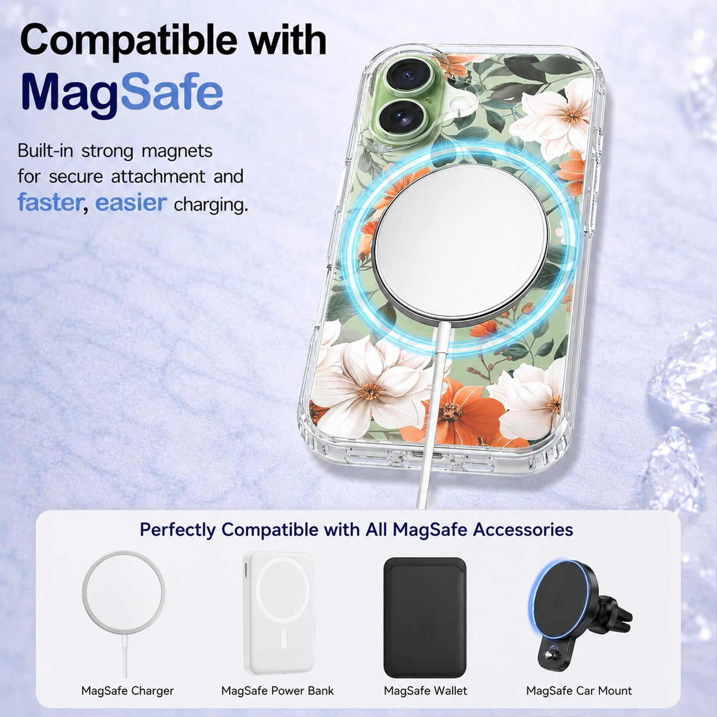 iPhone 17 Case, Anti-Scratch Clear Case - Orange Flower