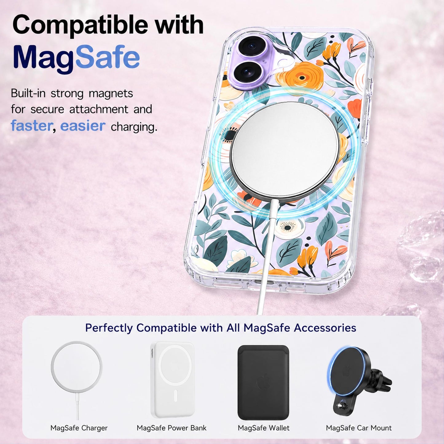iPhone 17 Case, Anti-Scratch Clear Case - Flower Blossom