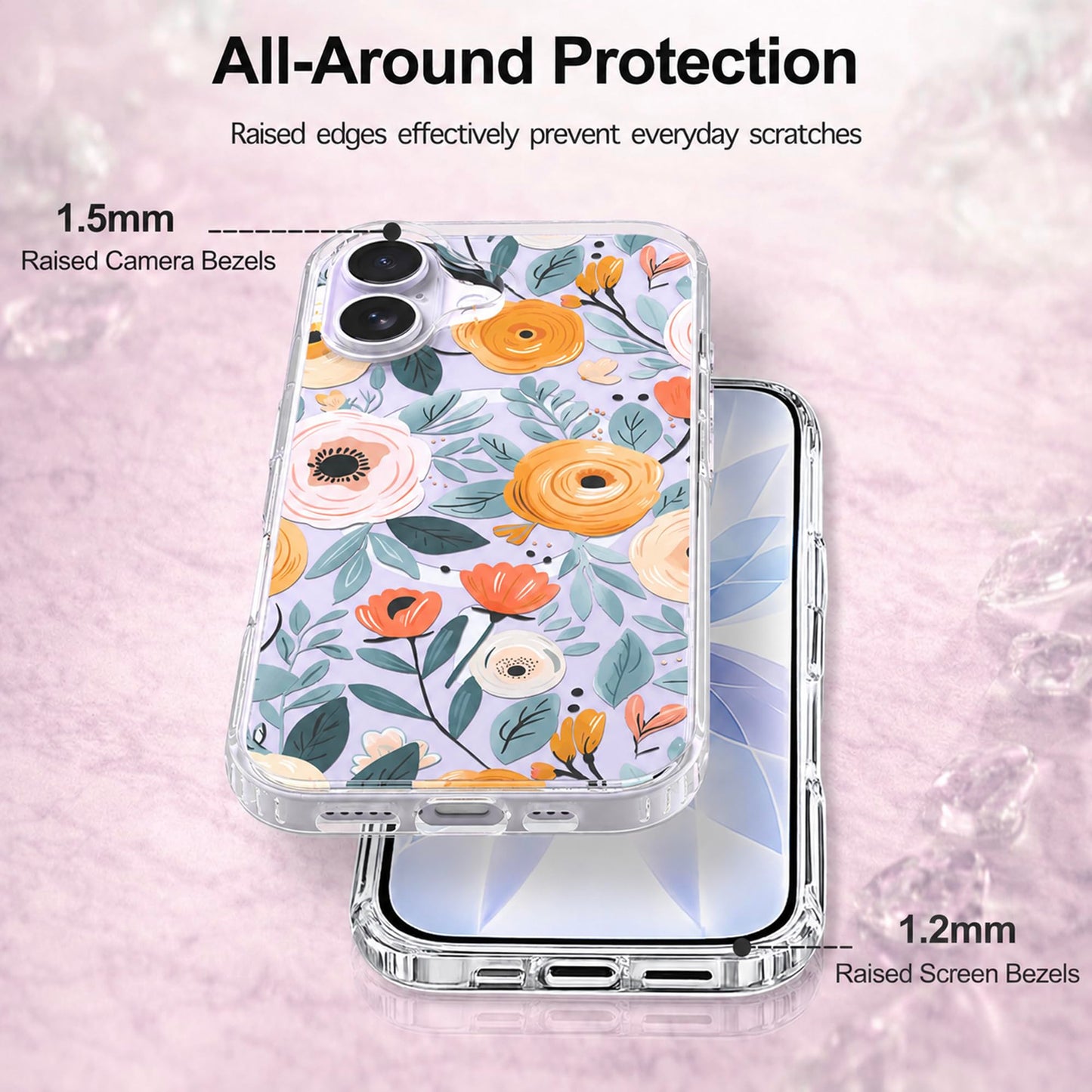 iPhone 17 Case, Anti-Scratch Clear Case - Flower Blossom