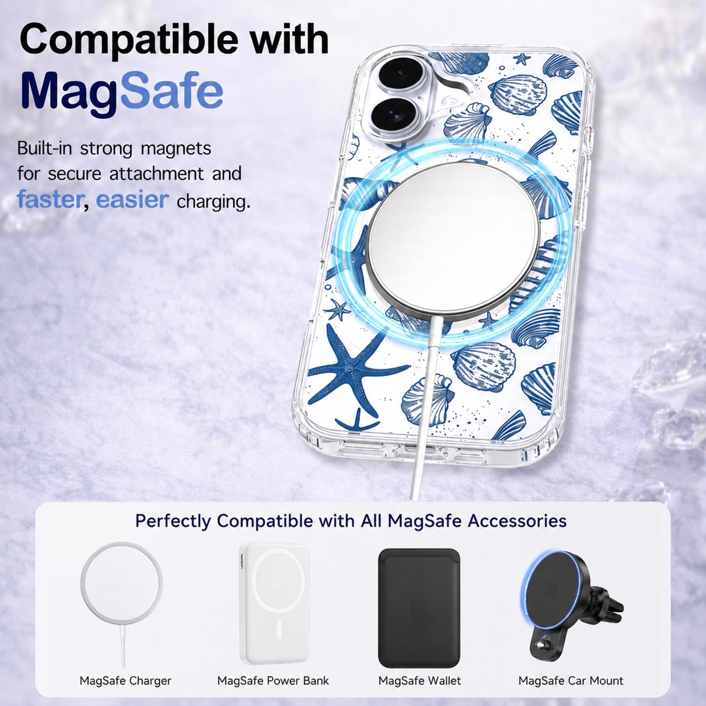 iPhone 17 Case, Anti-Scratch Clear Case - Cute Ocean Beach