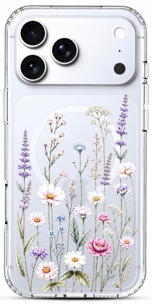 iPhone 17 Pro Max Case, Anti-Scratch Clear Case - Wildflower Botanical
