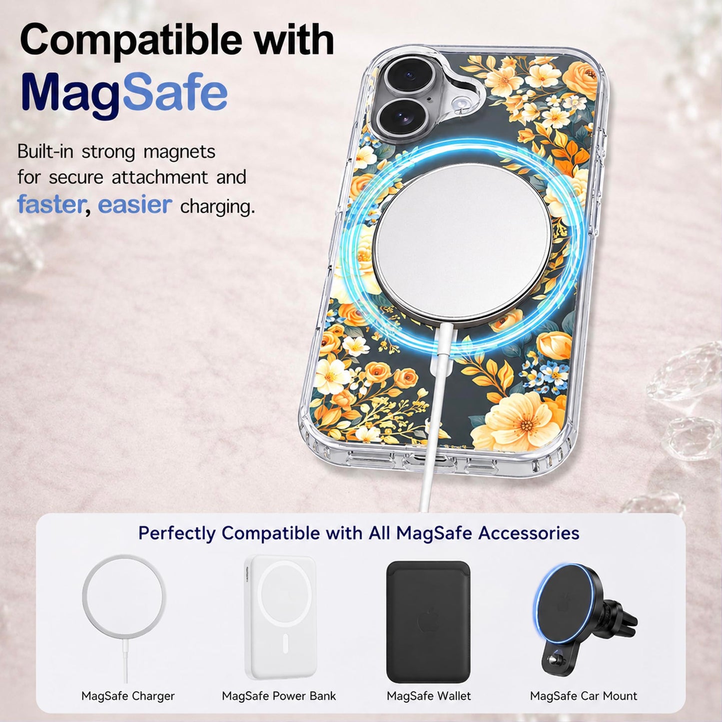 iPhone 17 Case, Anti-Scratch Clear Case - Rose Blossom
