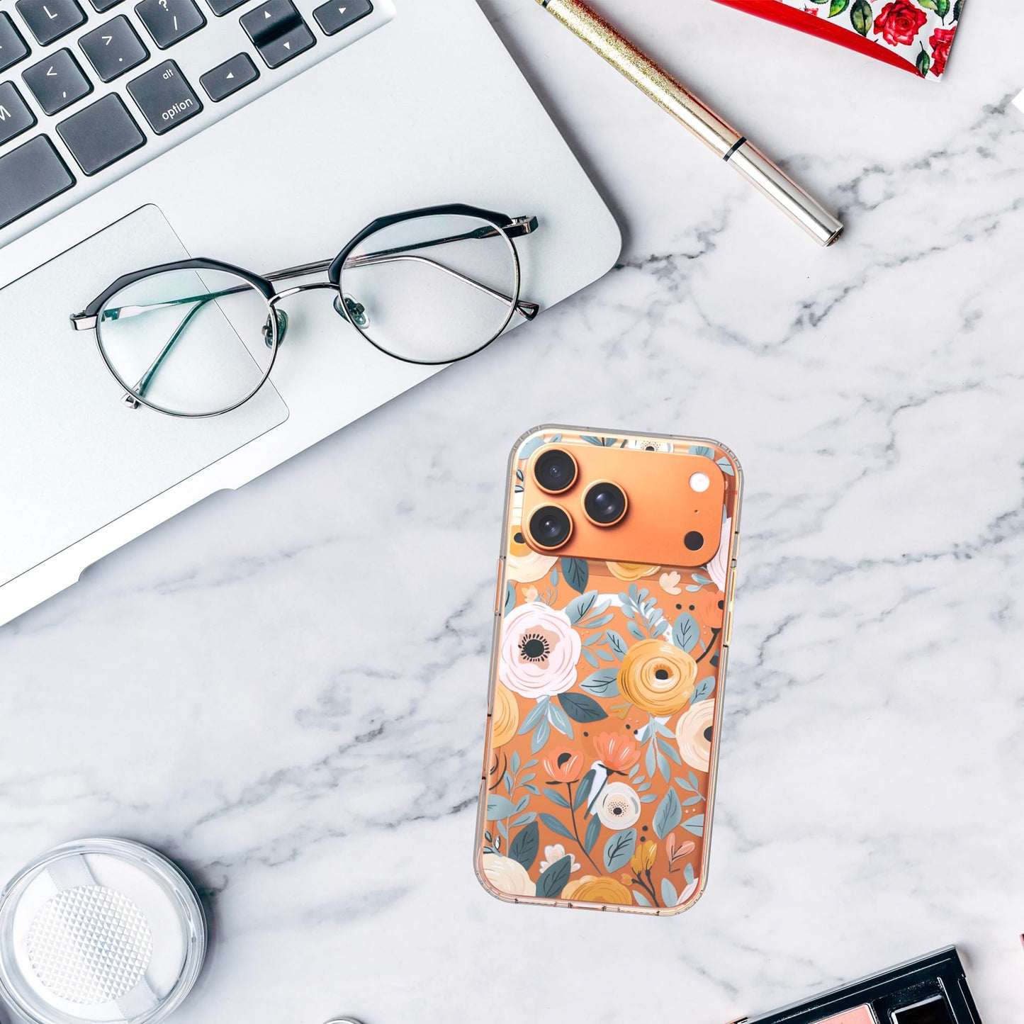 iPhone 17 Pro Max Case, Anti-Scratch Clear Case - Flower Blossom