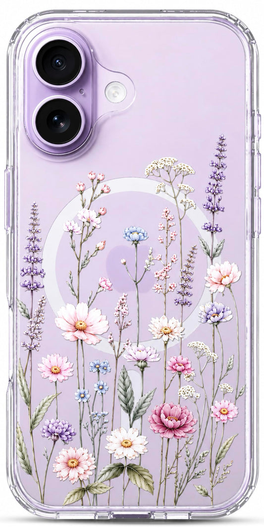 iPhone 17 Case, Anti-Scratch Clear Case - Wildflower Botanical
