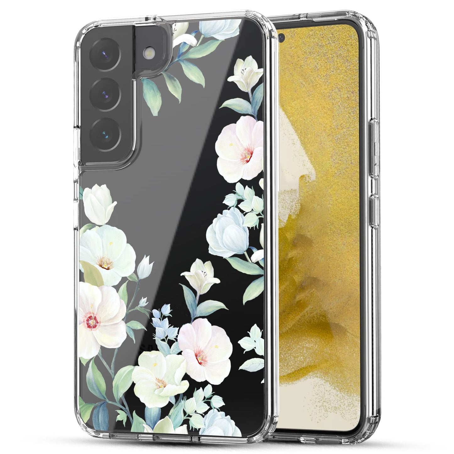 Samsung Galaxy S22 Plus (5G) Case, Anti-Scratch Clear Case - White Magnolia Flower