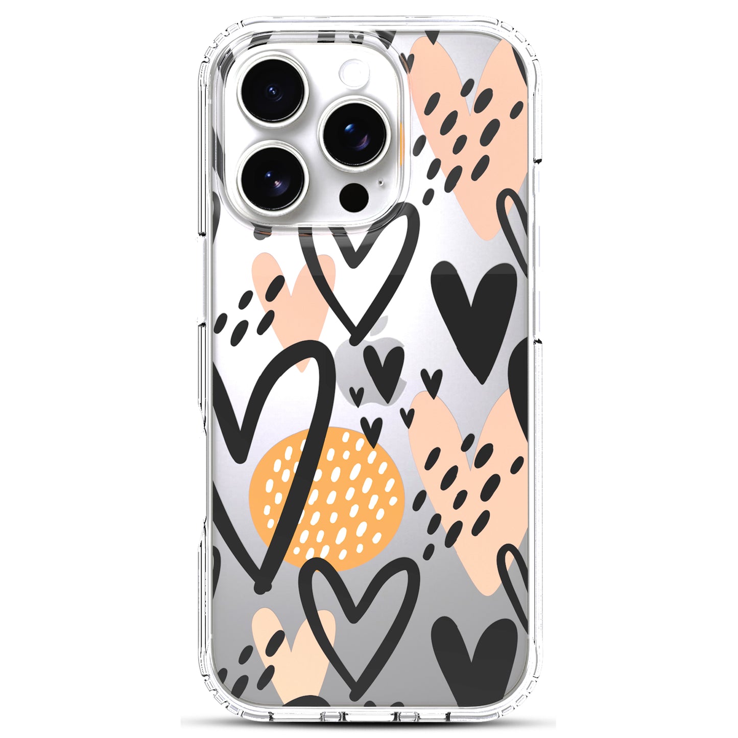 iPhone 16 Pro Case, Anti-Scratch Clear Case - Hearts