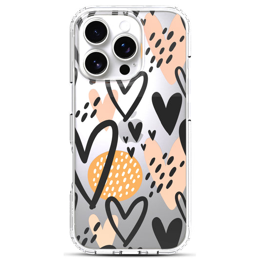 iPhone 16 Pro Max Case, Anti-Scratch Clear Case - Hearts