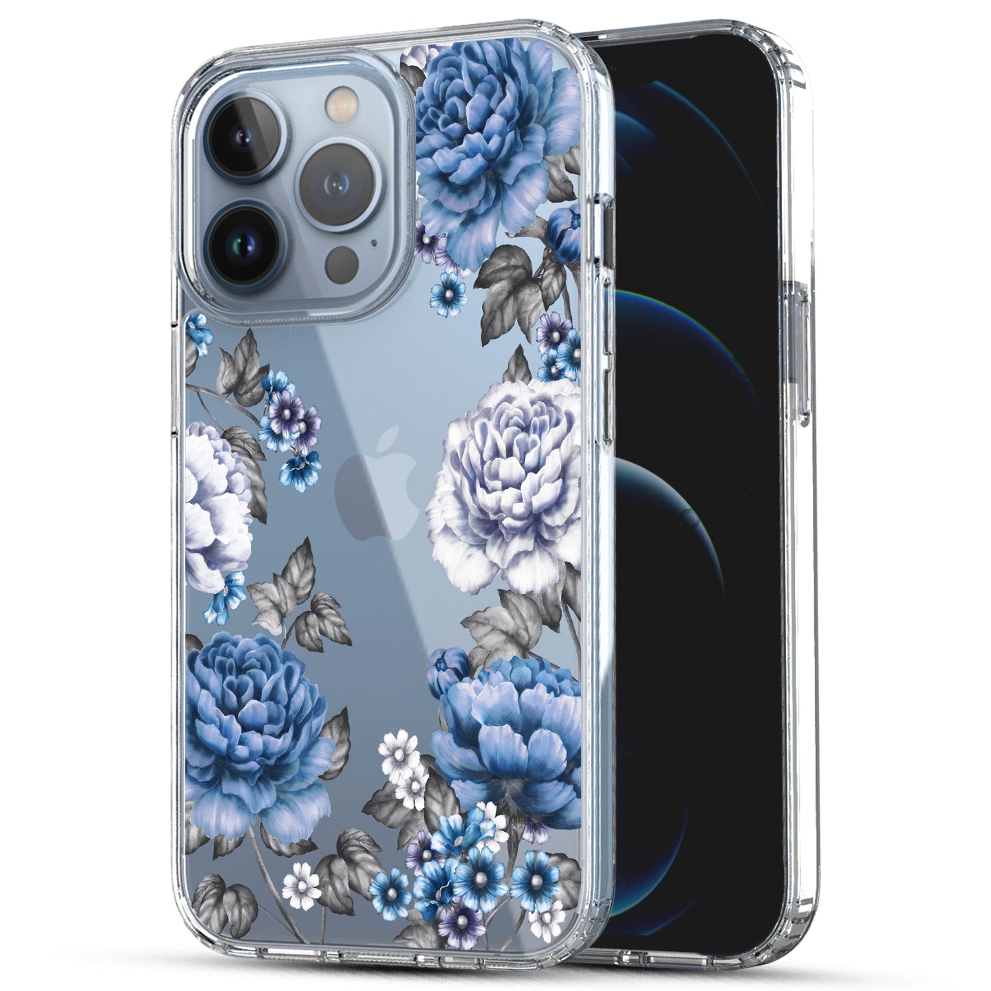 iPhone 13 Pro Max Case, Anti-Scratch Clear Case - Blue Rose