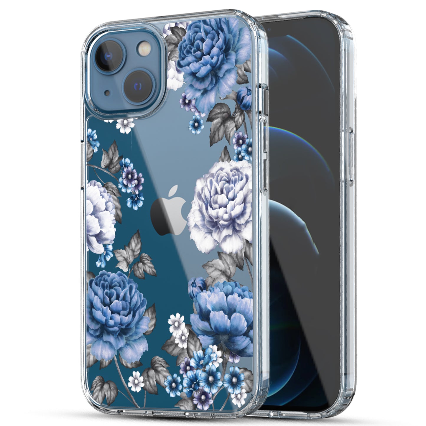 iPhone 13 Case, Anti-Scratch Clear Case - Blue Rose