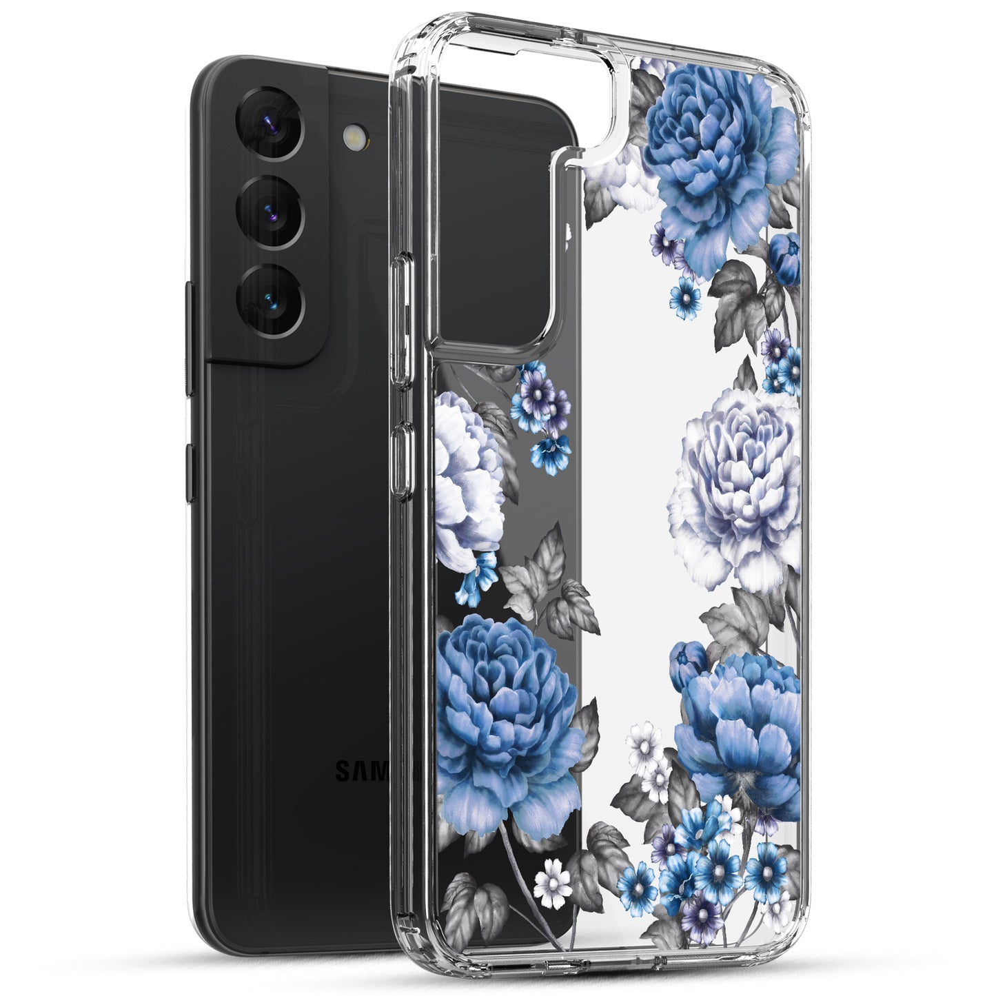 Samsung Galaxy S22 Plus (5G) Case, Anti-Scratch Clear Case - Blue Roses