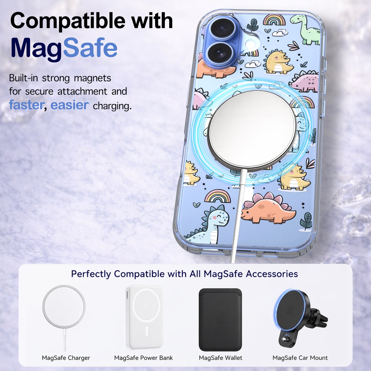 iPhone 17 Case, Anti-Scratch Clear Case - Cute Dino