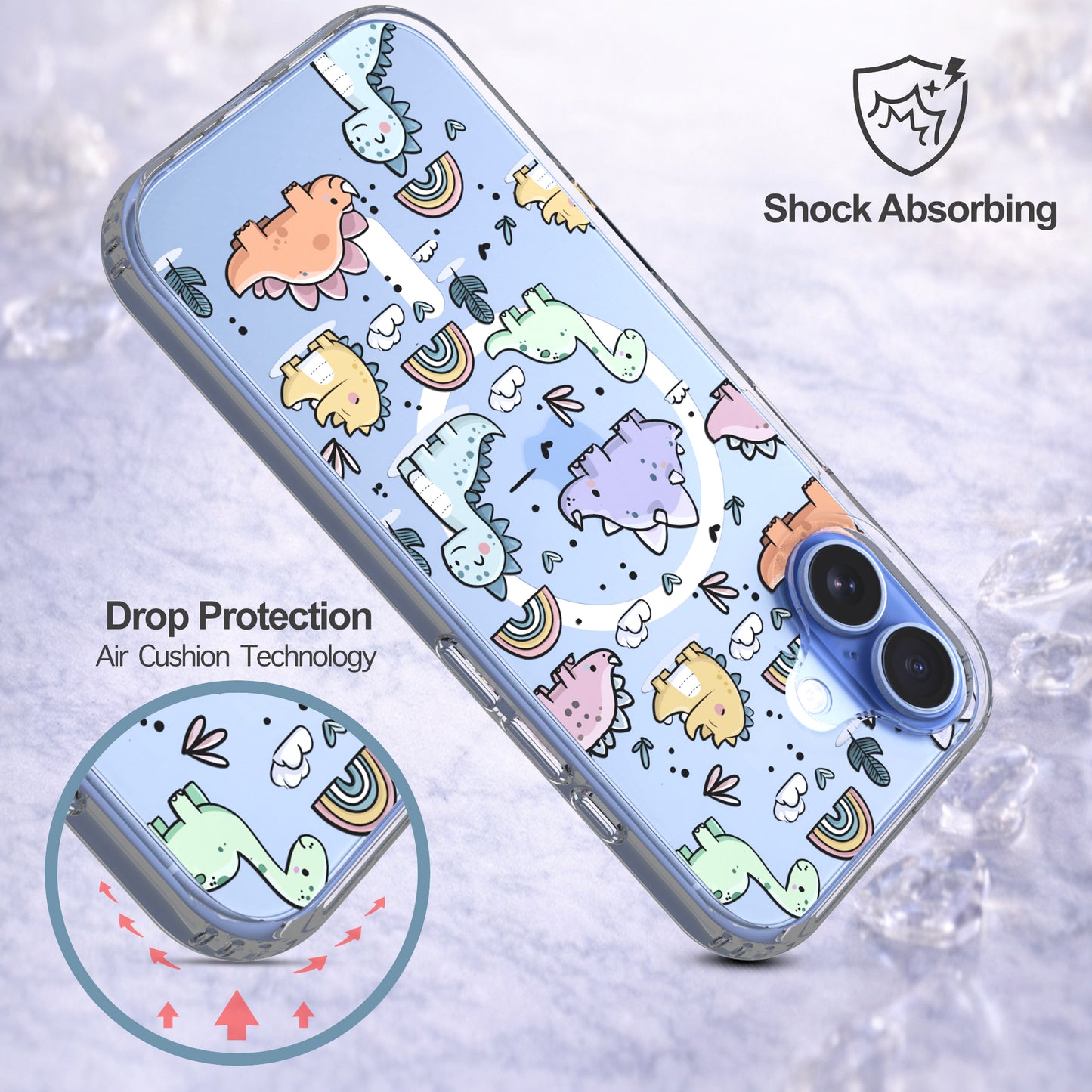 iPhone 17 Case, Anti-Scratch Clear Case - Cute Dino